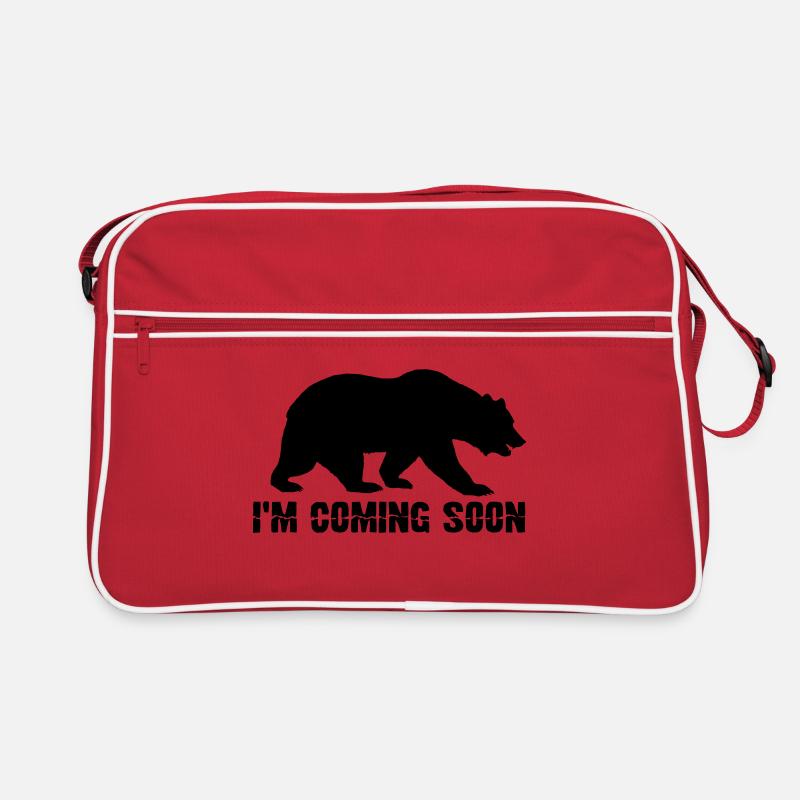 Bär Braunbär Bären - Retro Tasche - Rot/Weiß