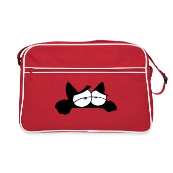 Chat noir 11 - Sac Retro - rouge/blanc - Devant