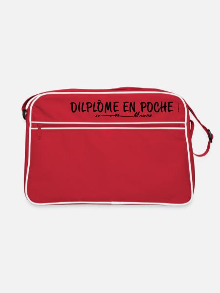 Diplôme en poche - Sac Retro - rouge/blanc - Devant