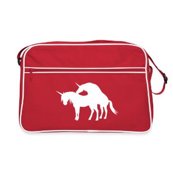 Unicorns Make Love - Retro Bag - red/white - Front