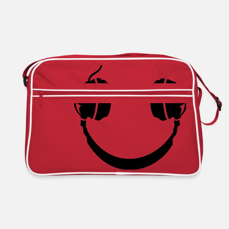 Smiley Headphone - Retro Tasche - Rot/Weiß