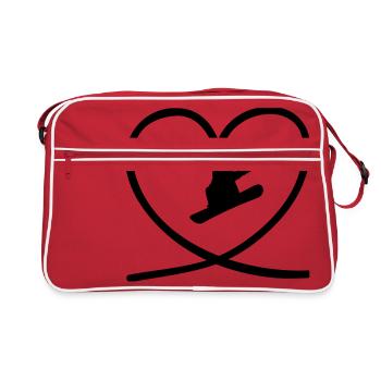 I love snowboarding - Sac Retro - rouge/blanc - Devant