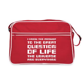 I know the answer - Hitchhiker's Guide - Retro Bag - red/white - Front