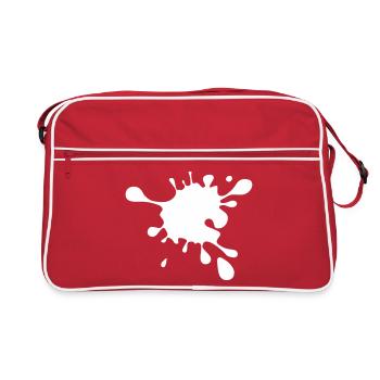 Splash BLOB Simmental paint dirty dirt - Retro Bag - red/white - Front