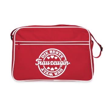 Best maid of honor (stamp) - Retro Bag - red/white - Front