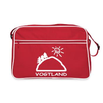 Logo: VOGTLAND - Retro Tasche - Rot/Weiß - Vorne