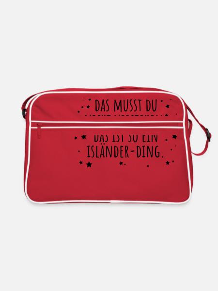 Isländer-Ding - Retro Tasche - Rot/Weiß - Vorne