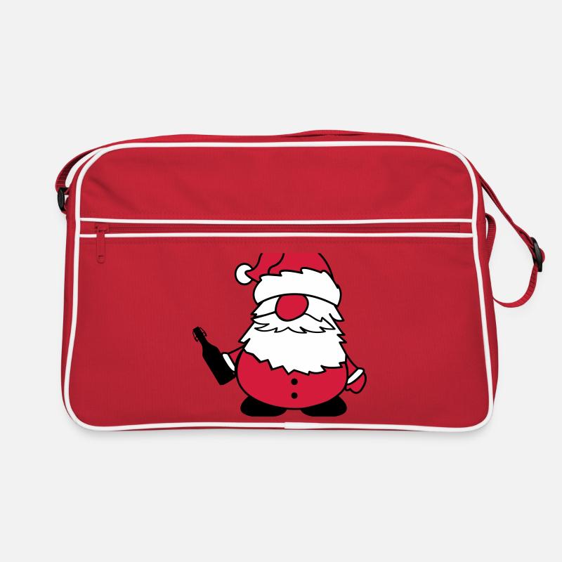 weihnachtsmann mit bier Retro Tasche