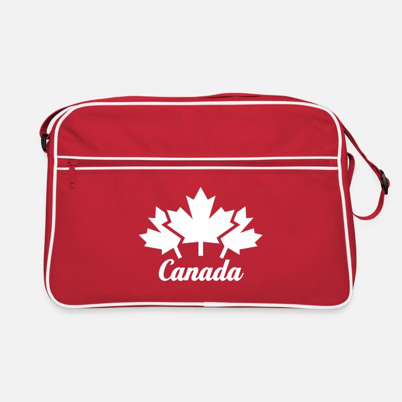 3 AHORNBLATT CANADA, KANADA - Retro Tasche - Rot/Weiß