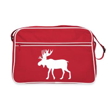 Moose / reindeer / deer - Retro Bag - red/white - Front