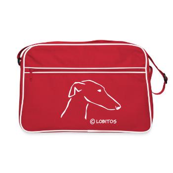 Tête de lévrier - Sac Retro - rouge/blanc - Devant