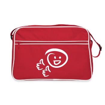 Well done! Face smiles two thumbs up. - Retro Bag - red/white - Front