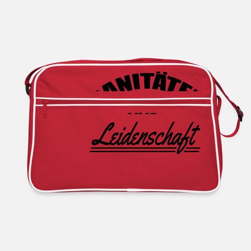 Sanitäter aus Leidenschaft - Retro Tasche - Rot/Weiß