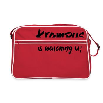 Krampus is watching U - Retro Tasche - Rot/Weiß - Vorne
