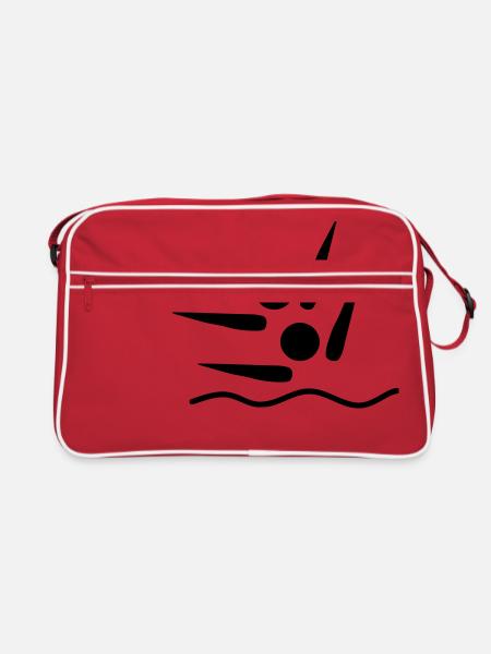 Synchronschwimmen - Retro Tasche - Rot/Weiß - Vorne