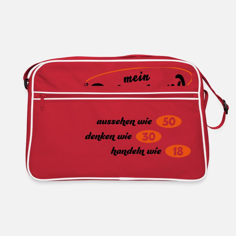 Rentner - Retro Tasche - Rot/Weiß