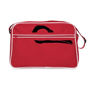 Raven Skull | Crow Skull - Retro Bag - red/white - Front