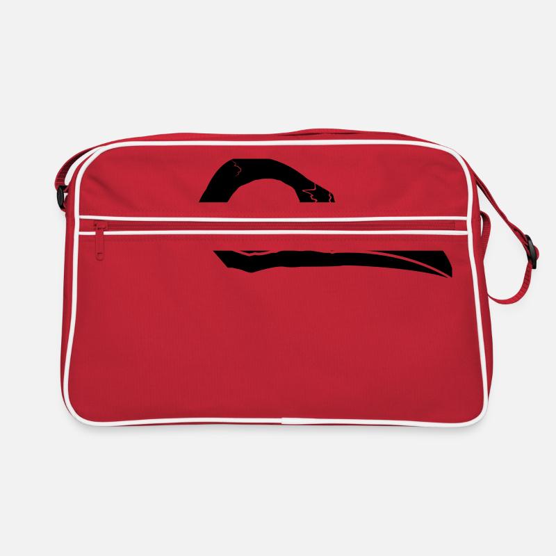 Rabenschädel | Crow Skull - Retro Tasche - Rot/Weiß