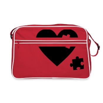 Heart puzzle - Retro Bag - red/white - Front