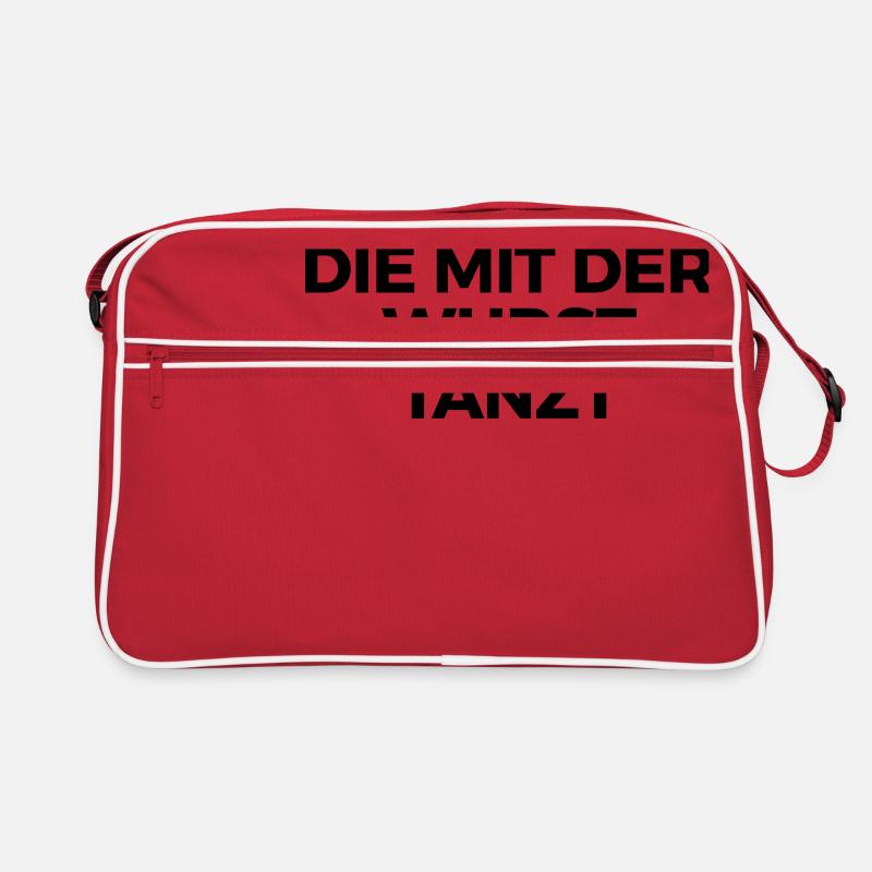 Die mit der Wurst tanzt - Retro Tasche - Rot/Weiß
