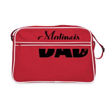 Malinois Dad Belgian Shepherd Dog Pet Fun - Retro Bag - red/white - Front
