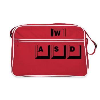 WASD Game Control Key combo - Retro Bag - red/white - Front