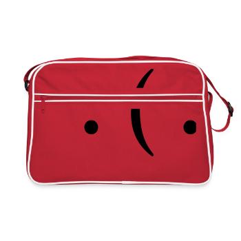 Rire bonne mauvaise humeur humeur sourire - Sac Retro - rouge/blanc - Devant