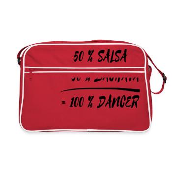 50 % salsa + 50 % Bachata = 100 % Dancer - Sac Retro - rouge/blanc - Devant