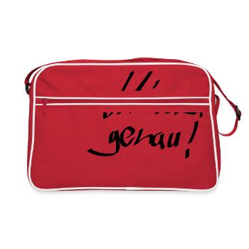 Miauz genau - Retro Tasche - Rot/Weiß - Vorne