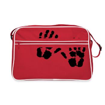 Main handprint - Sac Retro - rouge/blanc - Devant