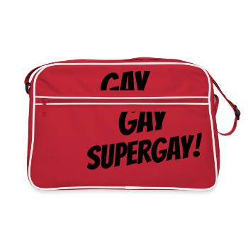 gay gay supergay - Retro Bag - red/white - Front