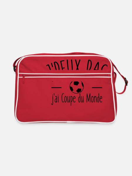 Je peux pas j'ai coupe du monde - Sac Retro - rouge/blanc - Devant