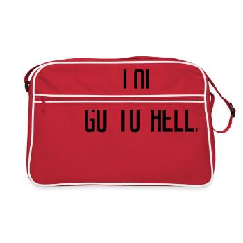 LOL go to hell - Retro Tasche - Rot/Weiß - Vorne