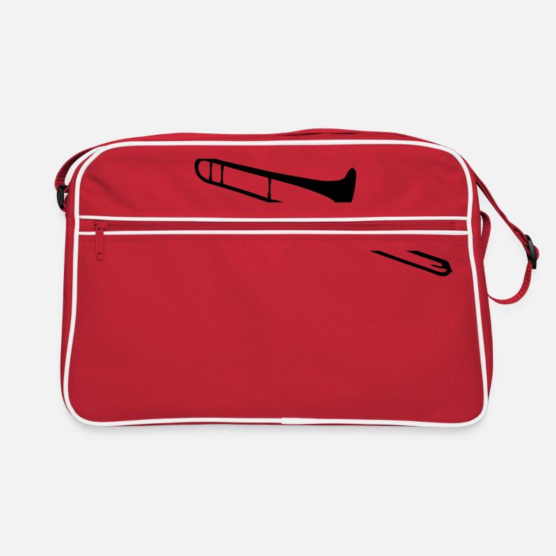 Posaune - Retro Tasche - Rot/Weiß