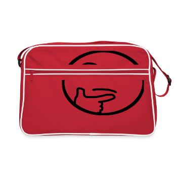 , emoji, réfléchi - Sac Retro - rouge/blanc - Devant
