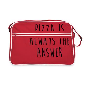Pizza is always the answer - Retro Bag - red/white - Front