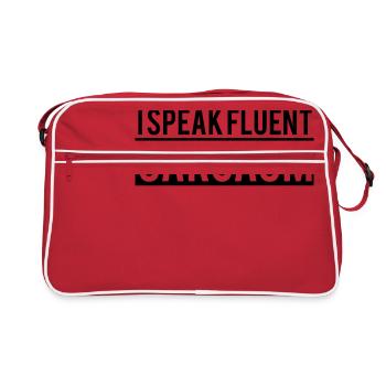 I Speak Fluent Sarcasm - Retro Bag - red/white - Front