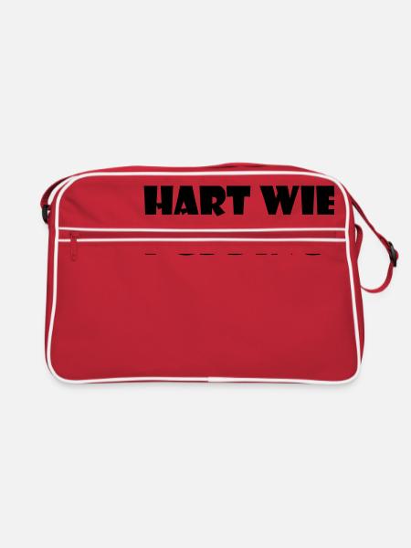 Hart wie Pudding - Retro Tasche - Rot/Weiß - Vorne
