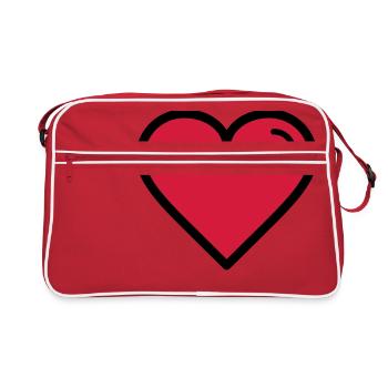 Valentine's Heart - Retro Bag - red/white - Front