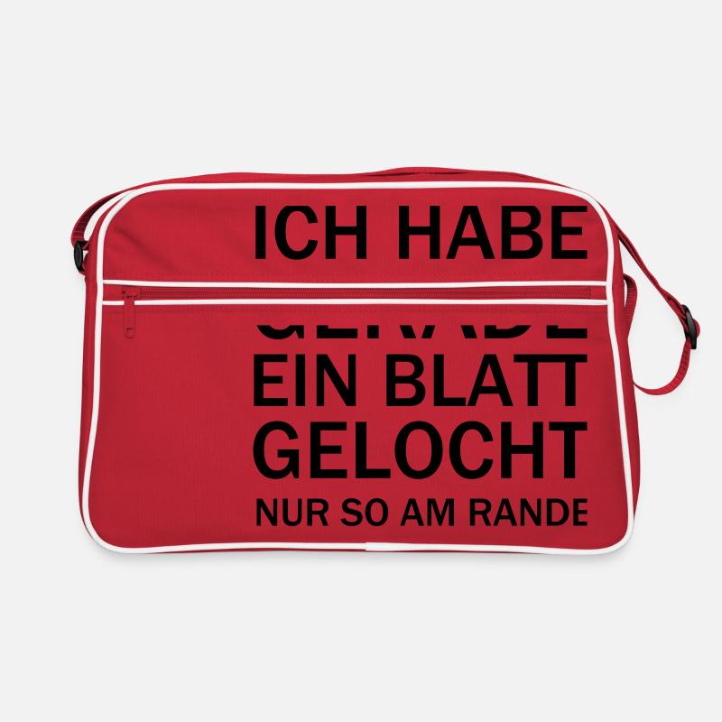 Blatt gelocht Lehrer Schule Humor Geschenk - Retro Tasche - Rot/Weiß