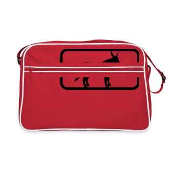 button sport logo cool donkey horse pony small pack - Retro Bag - red/white - Front