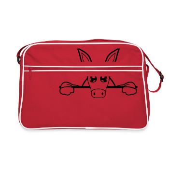 mur de mur moitié zone de texte de texte écrire petit - Sac Retro - rouge/blanc - Devant