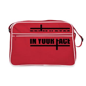 Drum n Bass dans votre cadeau DJ musique de fête - Sac Retro - rouge/blanc - Devant
