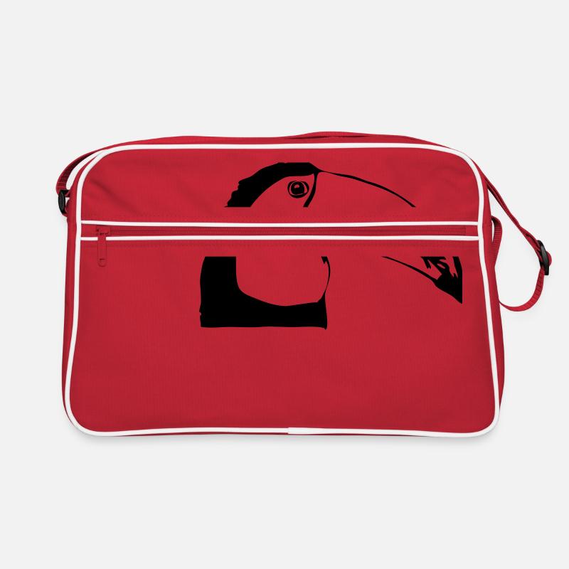 Tukan im Profil - Retro Tasche - Rot/Weiß
