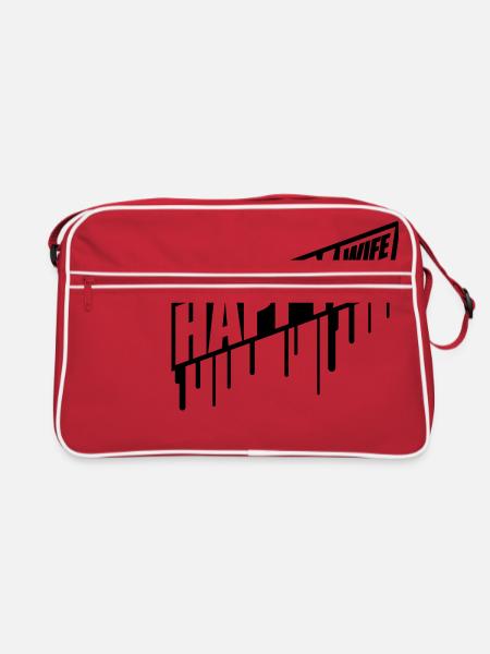graffiti drop happy wife life wife gluecklic - Retro Bag - red/white - Front