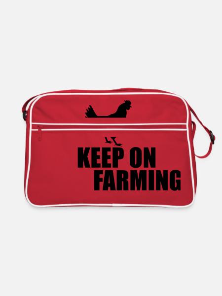 keep on farming 20 - Retro Bag - red/white - Front