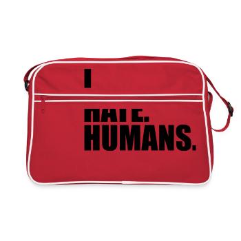 cool logo humains texte autocollant vas te faire encule - Sac Retro - rouge/blanc - Devant