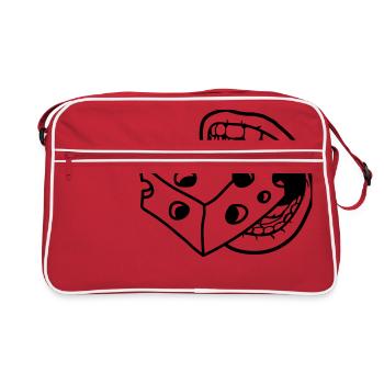 mouth bite eat mouth kaese loecher gauda co - Retro Bag - red/white - Front