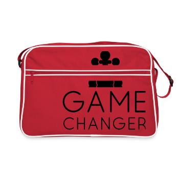 GAME CHANGER - Schach T-Shirt - Geschenkidee - Retro Tasche - Rot/Weiß - Vorne