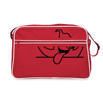 texte écrire espace champ cool lunettes de soleil sombre - Sac Retro - rouge/blanc - Devant